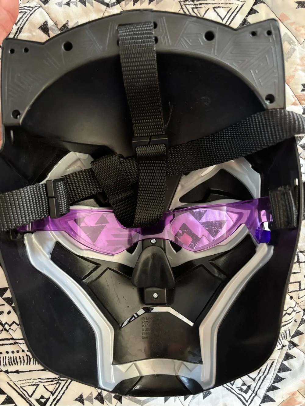 Black Panther-Style VR/AR Mask with Purple Accents